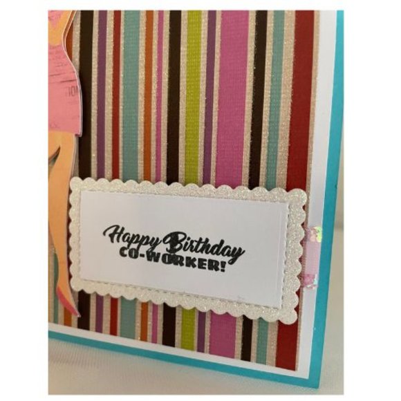 Handmade Happy Birthday Girl Co-Worker Greeting Card - Picture 3 of 5
